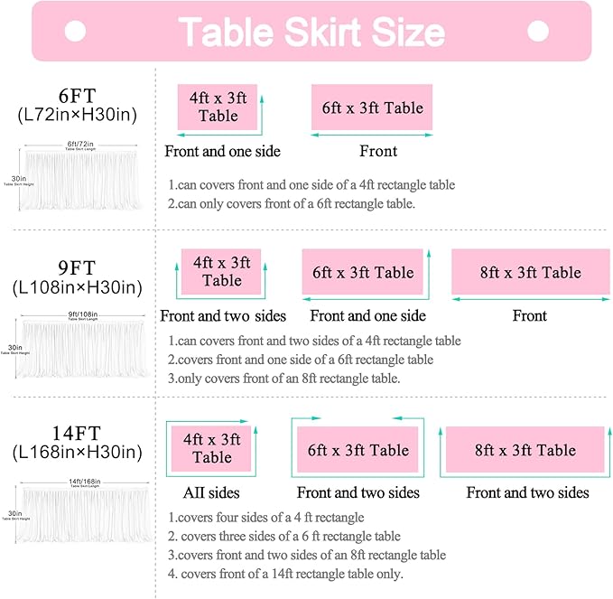 9ft Black Tulle Table Skirt for Rectangle Tables or Round Tables Tutu Table Skirt for Birthday Party Baby Shower Wedding Parties Dessert Buffet Banquet Decorations