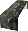 Peacock Table Runner,Vintage Aesthetic Peacock Birds Table Runner for Home Kitchen Dining Party Indoor Outdoor Decoration 13x70 Inch
