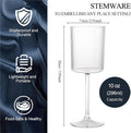 Plastic Ribbed Wine Glasses, 12 PCS, 10 OZ Plastic Square Wine Glasses