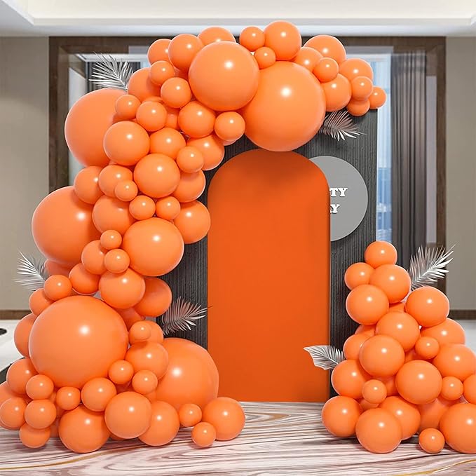 Wedding Arch Covers Arch Backdrop Cover Arch Stand Covers 7.2FT 6.6FT 6FT Set of 3 Arch Cover Spandex Fabric Stretchy Backdrop for Wedding Birthday Party Decoration Baby Shower (Candy Orange)