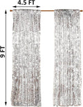 Big Sequin Backdrop Curtains Panels Drapes Home Party, 9FTx9FT – Silver