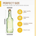 Assorted Glass Bottles with Corks – Green, 2.5in X 9in, 16oz, 6 Pack