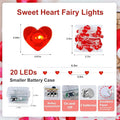 Valentines Day Fairy Lights 7Ft 20 LED Twinkle String Lights, 4 Pack