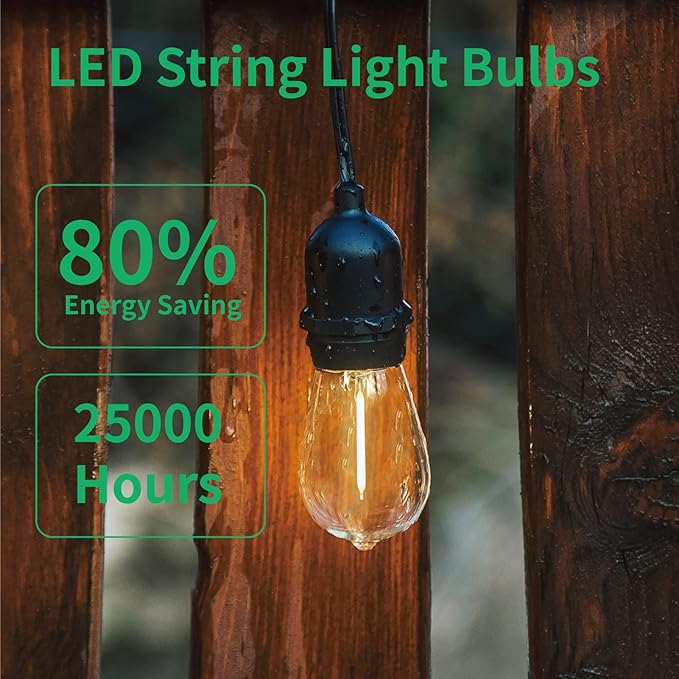 LED Edison Bulbs, 30 Pack S14 Warm White, Shatterproof