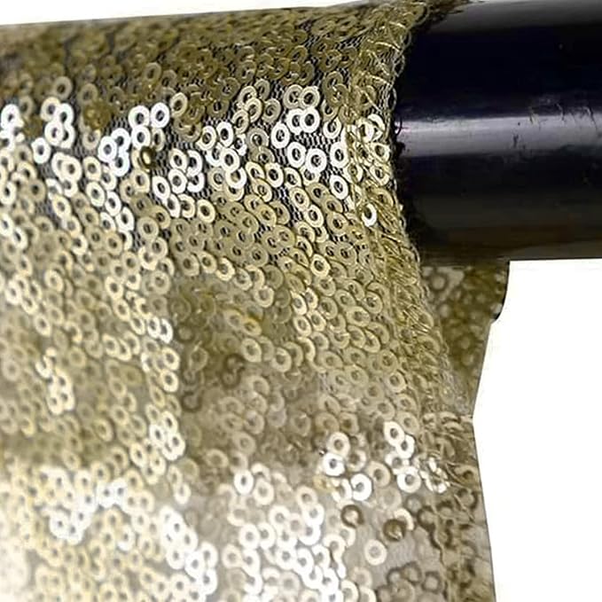 JYFLZQ Champagne Sequin Backdrop Curtains 2ft x 8ft 2 Panel Glitter Photo Booth Backdrops Sparkly Photography Background Drapes for Parties Wedding Bridal Showers