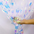 Iridescent Hanging Butterfly Foil Fringe Curtain, 2 Pack 3.2x6.6ft