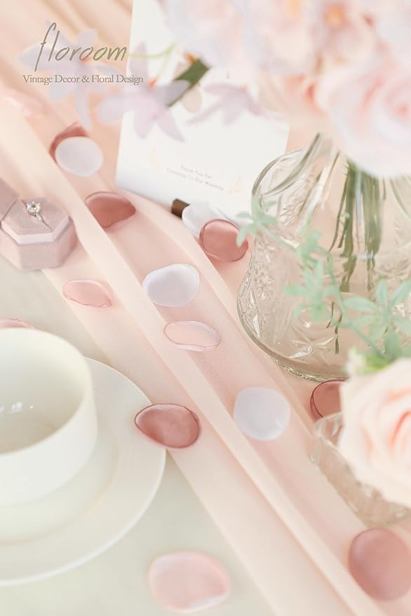 Confetti Satin Rose Petals, 500 Pcs in Dusty Rose, Blush and White