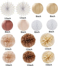 Boho Baby-Shower Party-Decorations Streamers-Lanterns, 14pcs White
