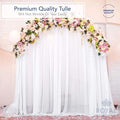 Tulle Fabric Bolt, 54 Inch Wide White Polyester, 40 Yards