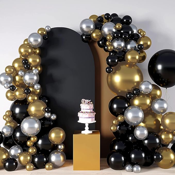 Wedding Arch Cover Spandex Arch Backdrop Cover 7.2FT Arch Stand Cover Arch Covers Stretchy Backdrop for Wedding Birthday Party Decoration Baby Shower (Black, Cover Only)