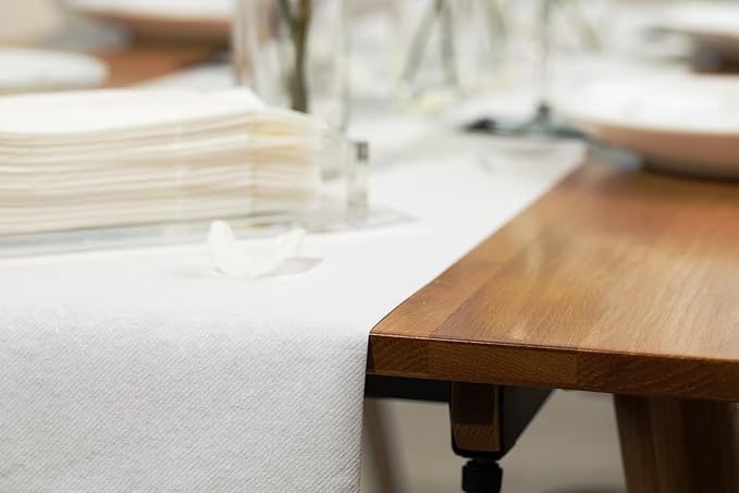 American Homestead Paper Table Runner Roll - 78 ft. Disposable Linen-Like Table Cover Roll - 20 Perforated Table Runners (16" x 48") for Parties, Weddings, and Events - White