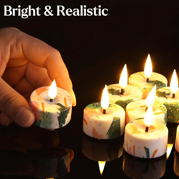 Flameless Candles Christmas Tree Tealights with Remote and Timer