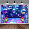 Dance Party Backdrop Retro 80s 90s Theme Stage Dance Ball Music Birthday Party Decoration DJ Photography Background 10 x 8 ft for Baby Shower Picture Photo Shoot Polyester Fabric,Multi1