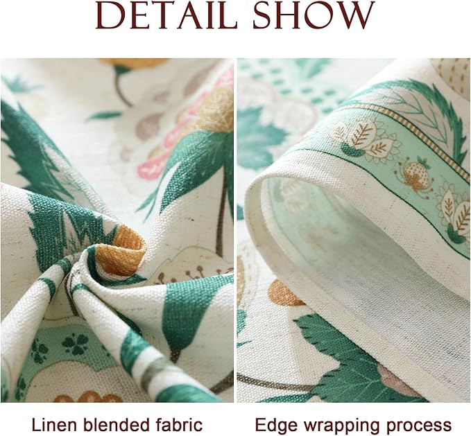 patdrea Designer French Green Small Square Table Cloth,Vintage Italian Floral Country Linen Tablecloth,Wrinkle Free Decor Cover for Kitchen,Dining,Christmas,Party,Thanksgiving,55"x55"-Tree Life