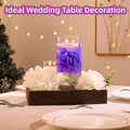 Vase Fillers: 24 Purple Floating Flowers and White Floating Candles