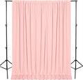 DWCN 10x10 FT Blush Pink Backdrop Curtains for Parties, Photography Backdrop Drapes with Rod Pockets for Wedding Decorations Stage Birthday Family Gatherings, 2 Panels 5ft x 10ft