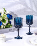 Plastic Wine Glasses, 24PCS – Blue, 7 Oz Plastic Goblets for Party
