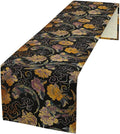 Japanese Table Runner Retro Flowers Oriental Tradition Kio Fish Art Printed Burlap Runner Home Kitchen Dining Table Living Room Decor Fabric 1 Panel W13xL90in