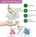 Orchids Artificial Flowers Faux Orchids Arrangement in Clear – White