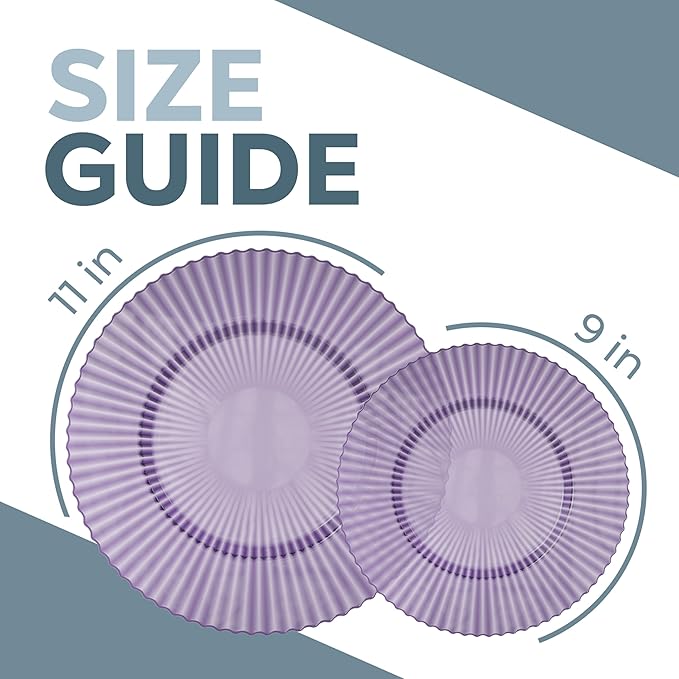 Plastic Party Plates in Purple, 40 Count, 9 and 11 Inch