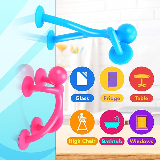 OleOletOy Suction Fidget Toys for Kids: 42 Pack Suction Cup People Toys - Sensory Toys for Autism Kids Calming - Quiet Fidgets for Classroom Prizes - Gifts for Stocking Stuffers Goodie Bag Party Favor