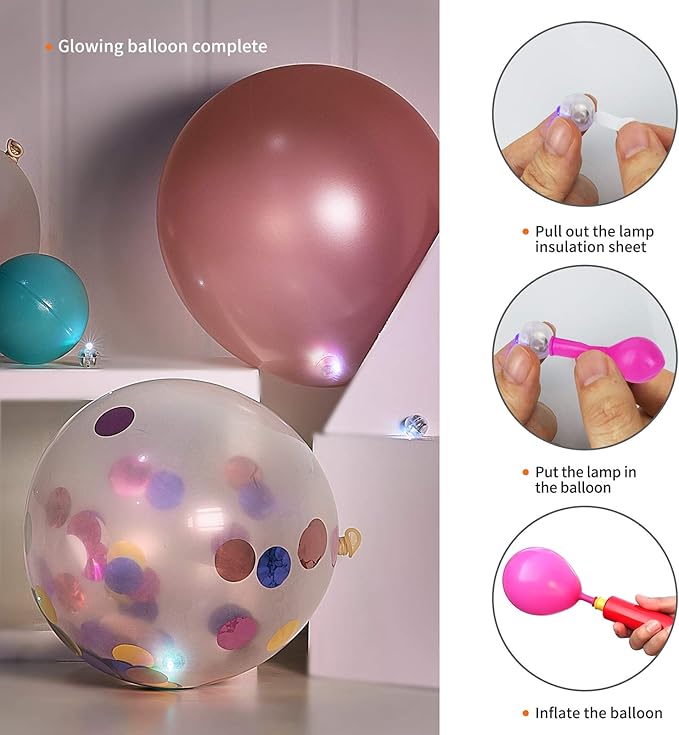 Aogist 100pcs Balloon Lights,Long Standby Time Waterproof Twinkle Mini Light,Battery Powered,Round LED Ball Lamp for Balloon Paper Lantern Party Wedding Christmas Halloween Decorative,Multicolor-Flash