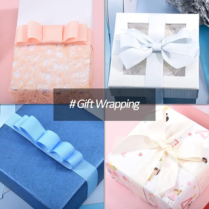 1-1/2" X 100 Yards White Grosgrain Ribbon, Premium Grosgrain Ribbon for Sewing, Gift Wrapping, Bow Making, Wedding Decor, Wrapping and More (White)