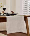 Hemstitch Table Runner Long, 120 Inches – Linen, 100% Pure Linen Light