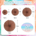 Hanging Paper Fan, 20 Pcs – Deep Brown