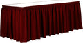 Ultimate Textile Pleat Polyester Fabric Table Skirt - Machine Washable Flame Resistant with Clips for Events, Weddings & Trade Shows, Cut & Sewn in Paterson, NJ - Cherry Red, 7' Shirred Pleat
