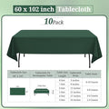 Hunter Tablecloths for 6ft Rectangle Tables, 10 Pack – Green