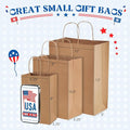 Gift Bags, Brown Kraft Paper, 5.25 x 3.75 x 8 Inch, Pack of 500