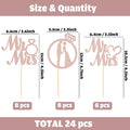 Miss to Mrs Cupcake Toppers with Ring Glitter, 24PCS – Rose Gold