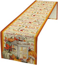 Autumn Table Runner,Farmhouse Leaves Pumpkin Thanksgiving Table Cloth for Kitchen Dining Table Decoration Home Party Decor 13x90 Inch