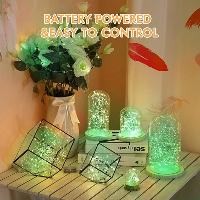 12 Pack Fairy Lights Battery Operated, 7FT 20LED Waterproof Silver Wire Christmas Lights Outdoor, Firefly Mini String for Bedroom Party Birthday Wedding Home Decor