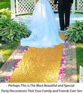 Sequin Aisle Runner, Gold, 4 x 30 Ft One-Piece Seamless Floor Runner