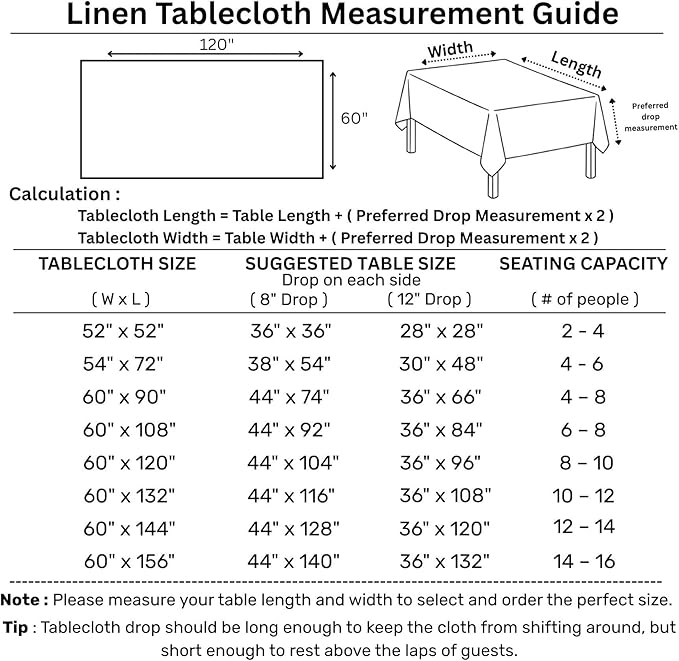 Solino Home Linen Tablecloth 60 x 120 Inch - 100% Pure Linen Chambray Navy Table Cloth for Rectangular Tables - Athena, Machine Washable Cloth Tablecloth for Fall, Thanksgiving, Christmas, Holiday