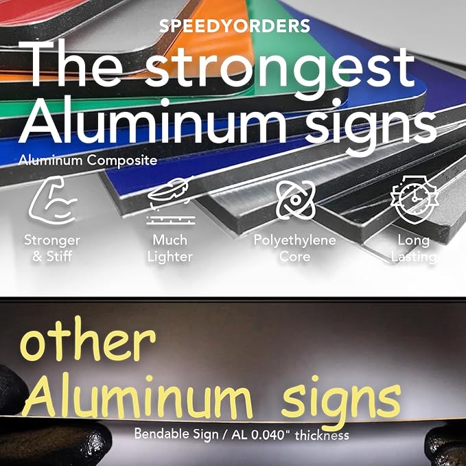 Custom Outdoor Metal Sign - Personalized Aluminum Safety and Business Signs, Waterproof (Black Background, White Aluminum, 36x24 In)