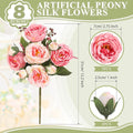 8 Bundles Artificial Peonies Flowers Boho Faux Flowers Arrangements Artificial Centerpiece Spring Bouquet Floral Wedding Decoration for Vase(Pink Color)