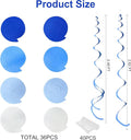 Hanging Swirl Decorations Ombre Royal Blue White Felt, 36 Pcs – Blue