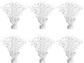 6 Pack Star Table Centerpieces for Party, Birthday Table Decorations for Kids Adults, Party Centerpieces for Tables for Wedding Baby Shower Graduation Holiday Event (White)