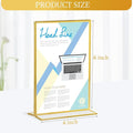 Acrylic Sign Holder 4 X 6 Inch Frames Wedding Table, 18 Pack – Gold