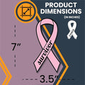 Breast Cancer Survivor Ribbon Magnet Decal – Pink, 3.5x7 Inches
