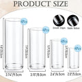 UDU Set of 16 Cylinder Glass Vases and Floating Candles, 24 Pcs