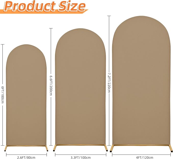 Wedding Arch Cover 7.2FT Arch Backdrop Cover Spandex Fitted Arch Cover for Round Top Chiara Backdrop Stand Covers for Wedding Birthday Party Baby Shower Banquet Ceremony Decoration