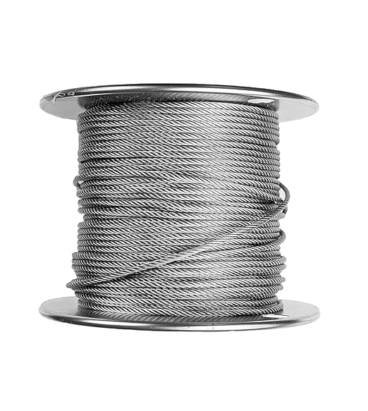 Laureola 1/8" 7x19 Stainless Steel Aircraft Wire Rope 304 Grade (150ft)
