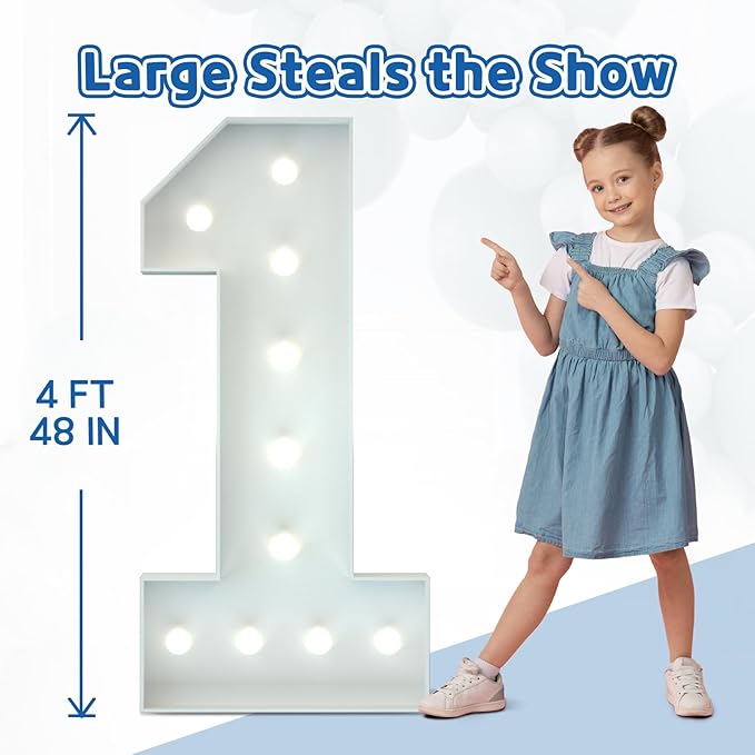 Marquee Numbers 4 Feet Tall Big Light Up Numbers 25th Birthday Decorations Women Men Graduation Decorations 2025 White Anniversary Party Decor Large Cardboard Prop Backdrop Sign 25