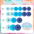 Kit Hanging Honeycomb Paper Fans, 18 Pcs – Blue