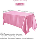 8 Packs Satin Tablecloth Overlay Satin Table Cover, 102 X 58 Inch – Pink