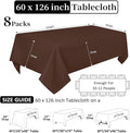 Table Cloth 60 X 126 Inch Rectangular Tablecloths, 8 Pack – Brown